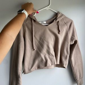 Cropped Beige Light Hoodie